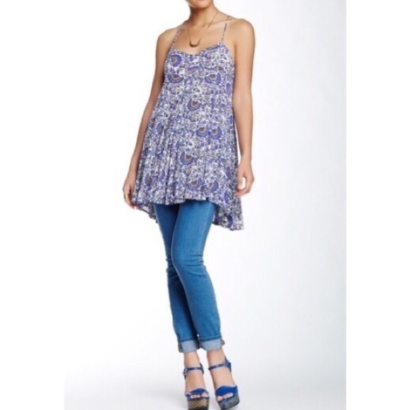 {NORDSTROM} En Creme Strappy Printed Tunic - Picture 1 of 7